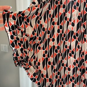 DVF Printed Silk Blouse sz 4